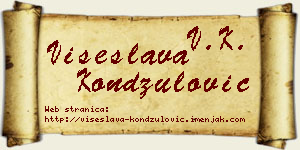 Višeslava Kondžulović vizit kartica